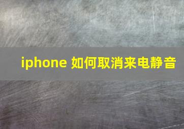 iphone 如何取消来电静音